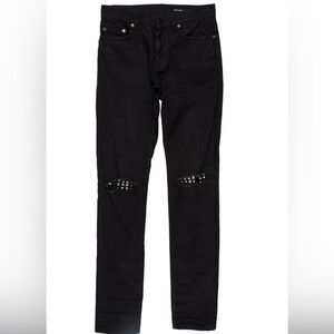 Saint Laurent Black Jeans with Studded Knees